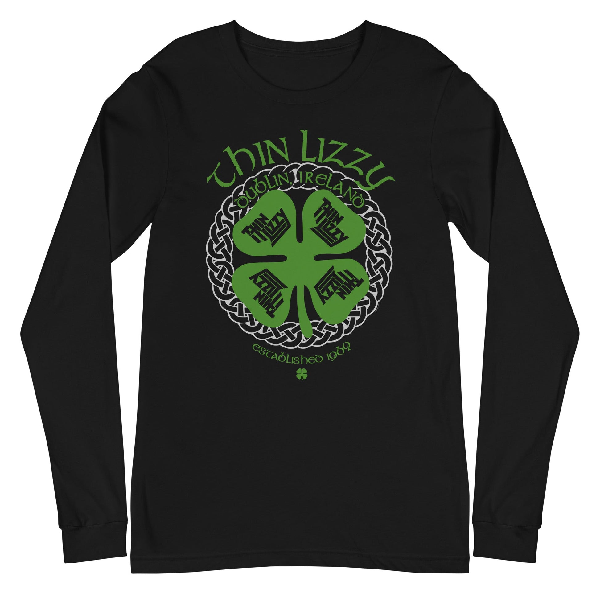 MerchMoment Thin Lizzy - Shamrock Long Sleeve T-Shirt Black