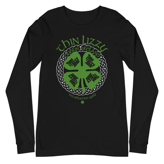 MerchMoment Thin Lizzy - Shamrock Long Sleeve T-Shirt Black