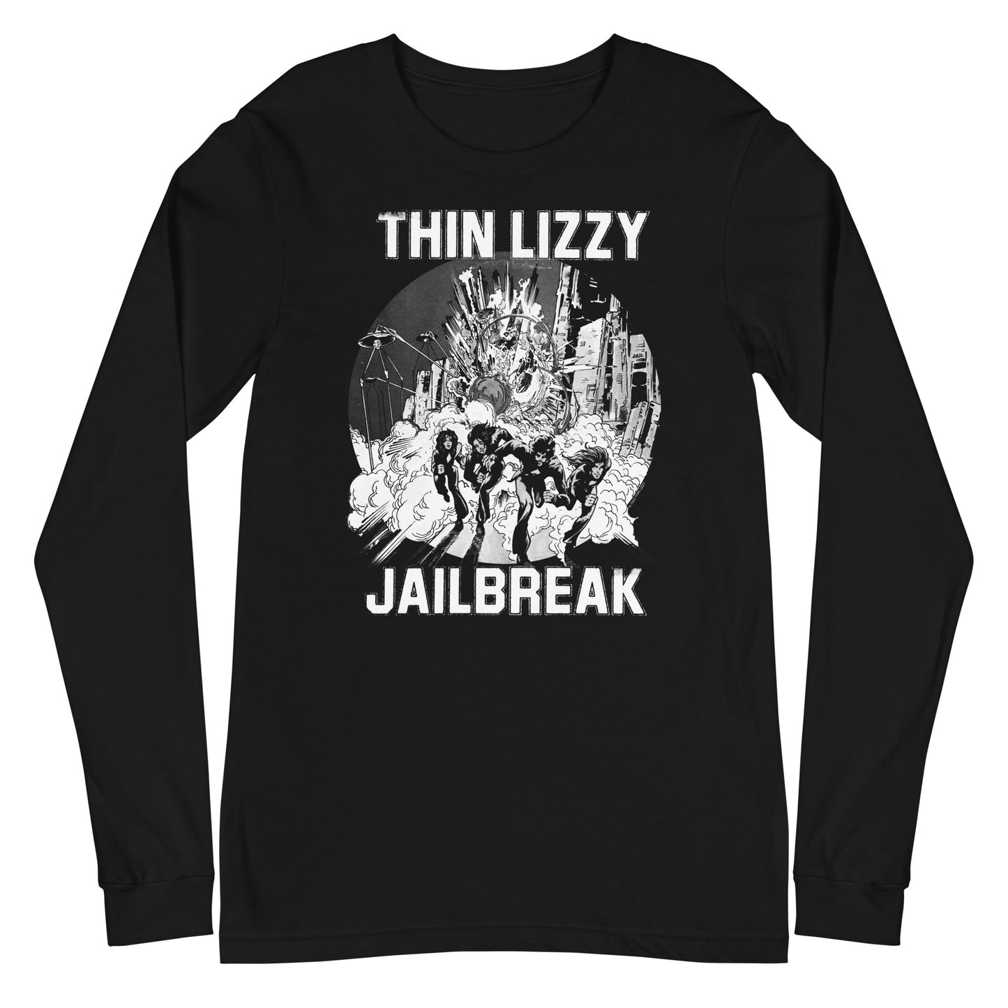 MerchMoment Thin Lizzy - White Jailbreak Long Sleeve T-Shirt Black