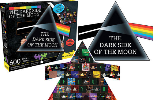 Pink Floyd Dark Side of the Moon Collage & Prism 600 PC Two-Sided Triangle Jigsaw Puzzle