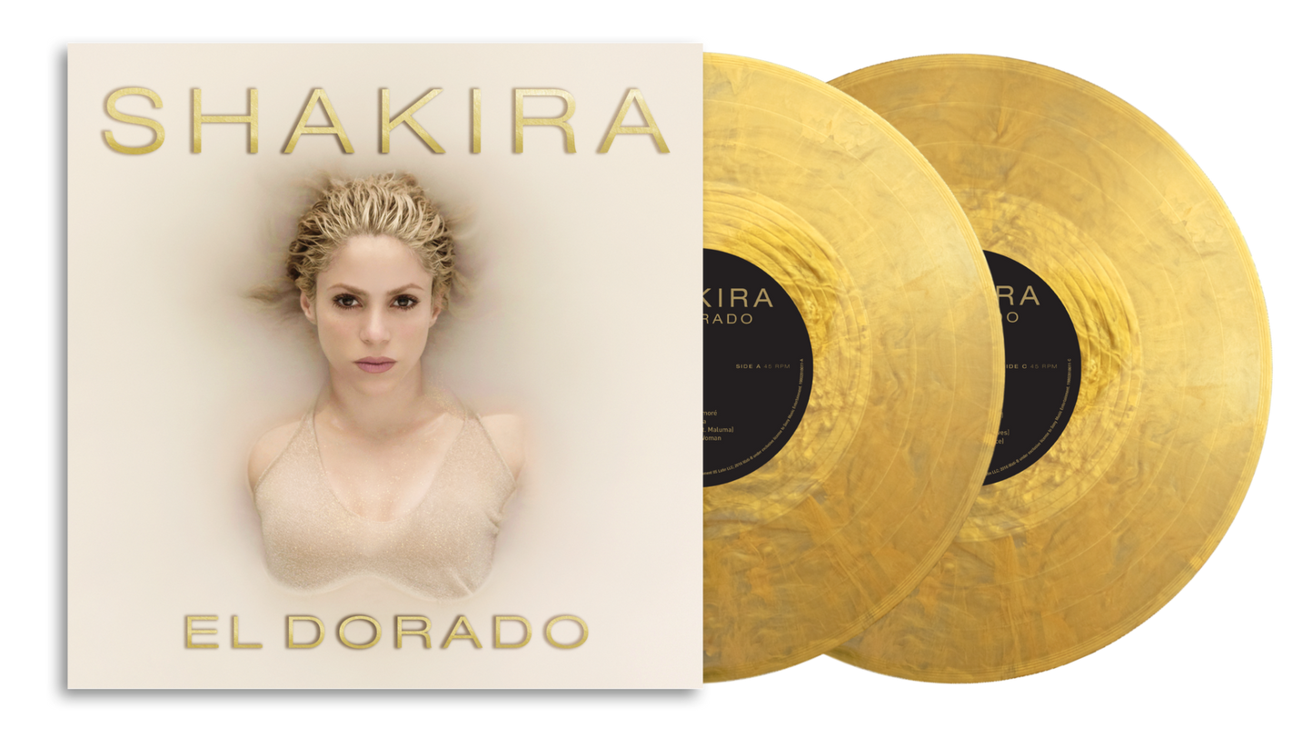 Shakira El Dorado (Metallic Gold Colored Vinyl, Sticker, 45 RPM, Gatefold LP Jacket) (2 Lp's)