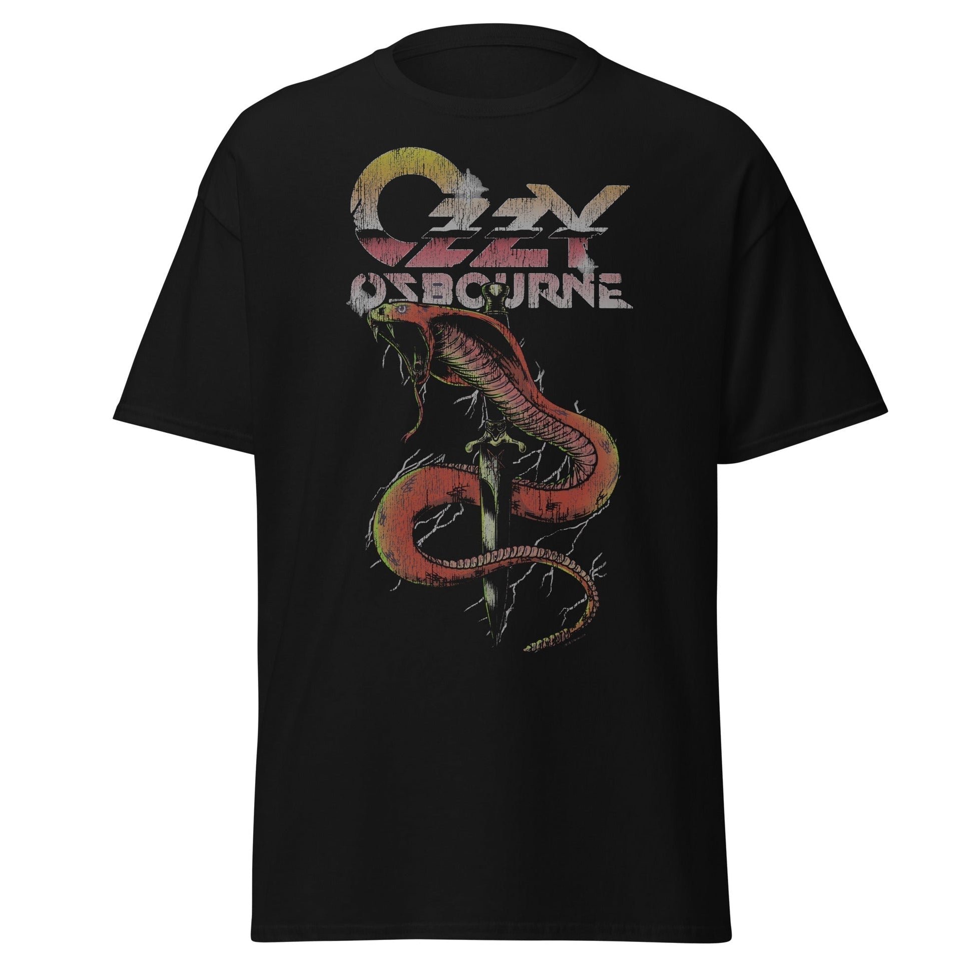 Stakes Ozzy Osbourne - Vintage Snake Bite Jumbo Print T-Shirt Black