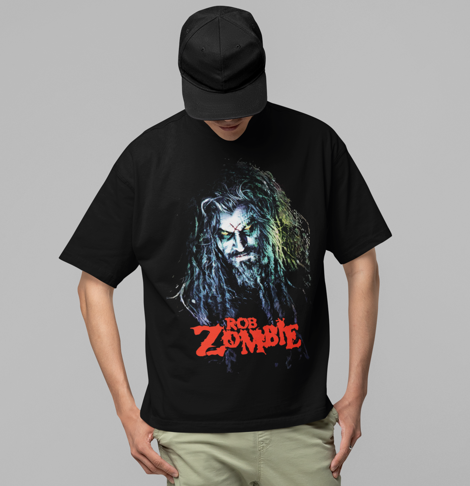 Stakes Rob Zombie - Classic Logo Jumbo Print T-Shirt Black
