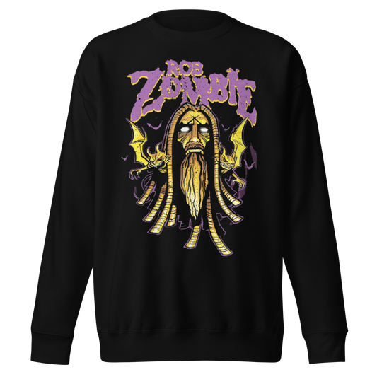 Stakes Rob Zombie Pagan Jumbo Print Sweatshirt Black