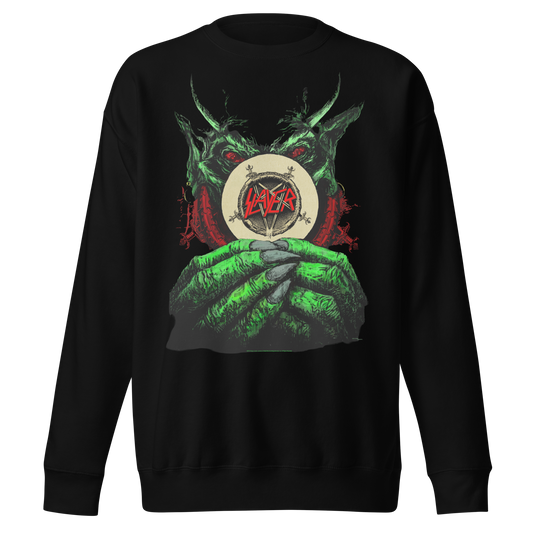 Stakes Slayer Demon Hands Vintage Jumbo Print Sweatshirt Black