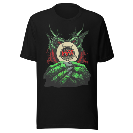 Stakes Slayer Demon Hands Vintage Jumbo Print T-Shirt Black