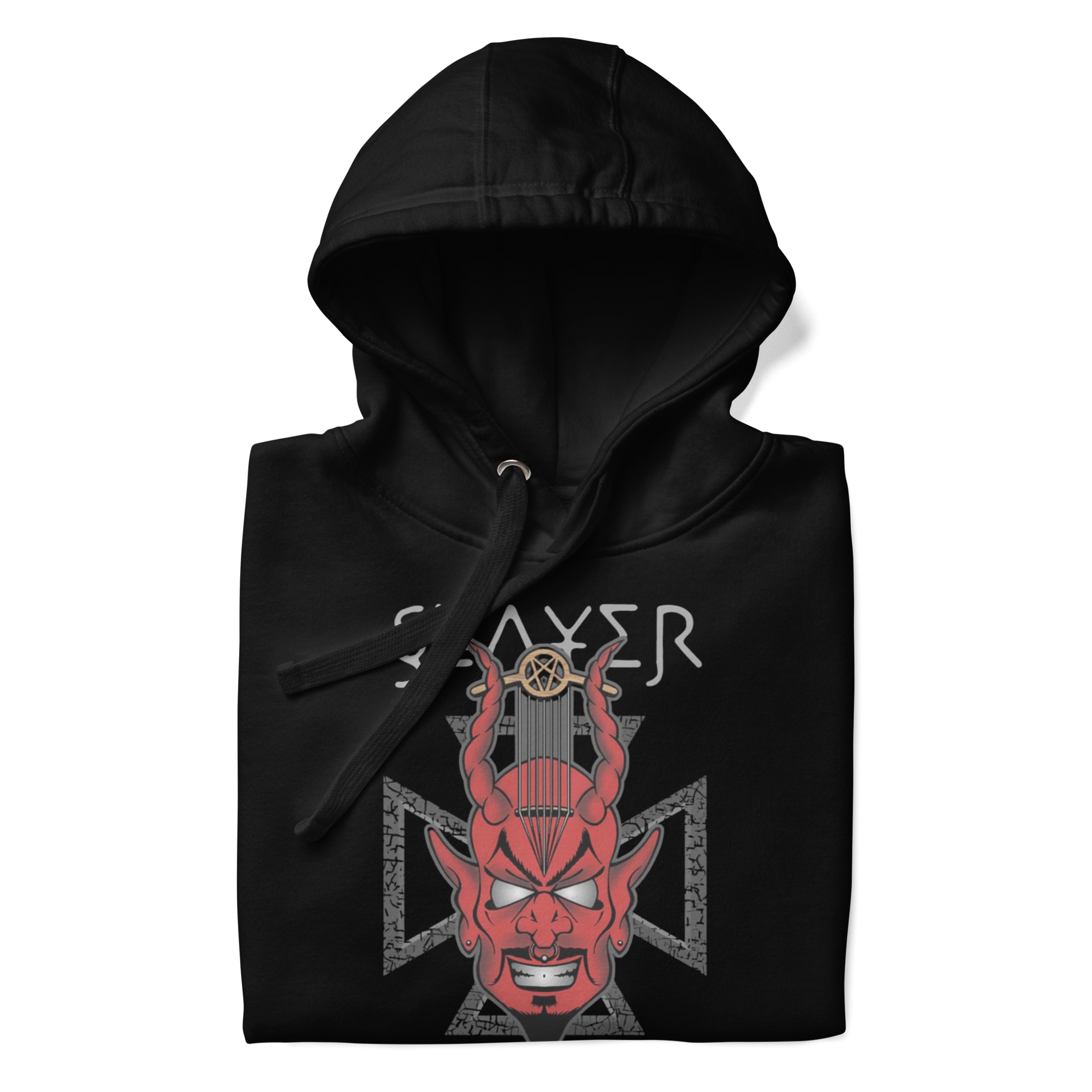 Stakes Slayer Devil's Horns Vintage Hoodie Black