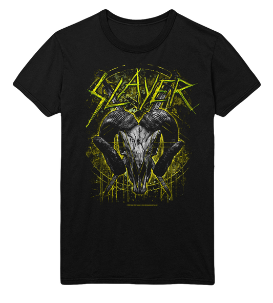 Stakes Slayer Ram Horns Jumbo Print T-Shirt Black