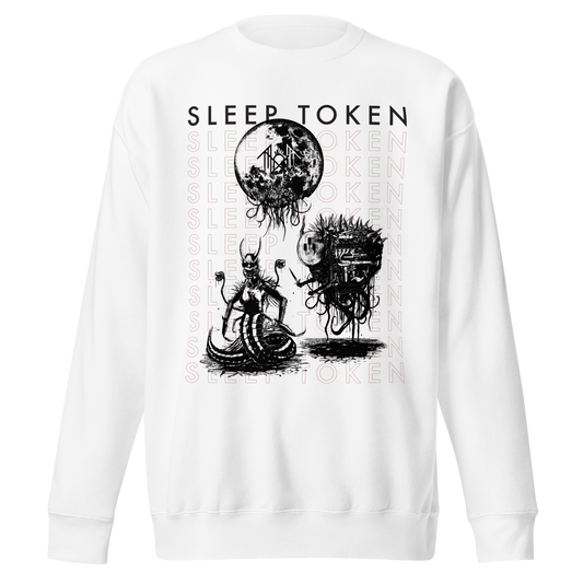 Stakes Sleep Token Take Me Back Jumbo Print Sweatshirt White