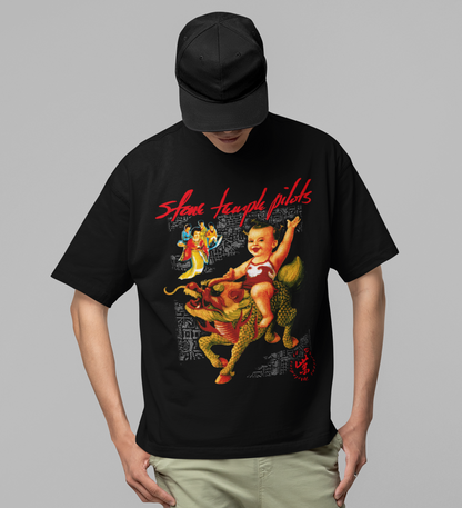 Stakes Stone Temple Pilots - Purple Jumbo Print T-Shirt Black