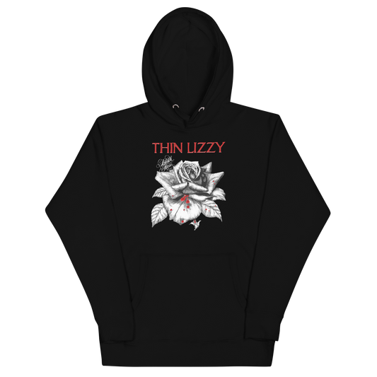 Stakes Thin Lizzy Black Rose Classic Hoodie Black