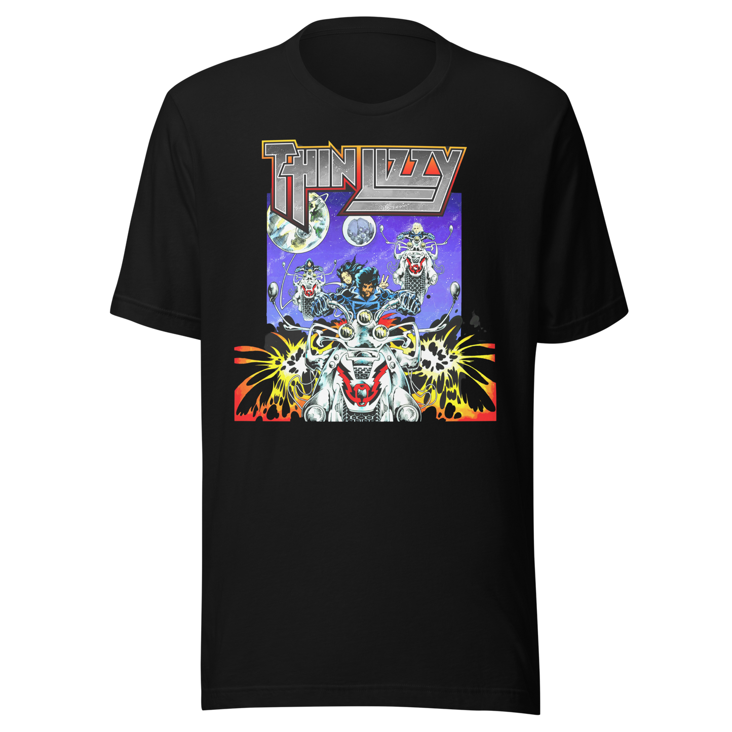 Stakes Thin Lizzy Night Riders T-Shirt Black