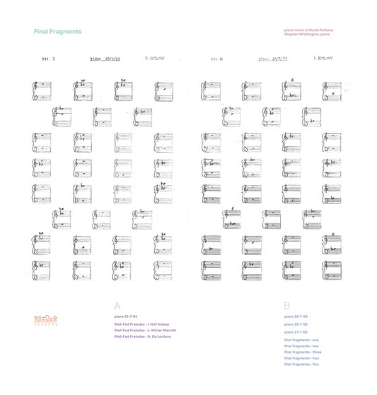 STEPHEN WHITTINGTON Final Fragments - Piano Music of David Kotlowy