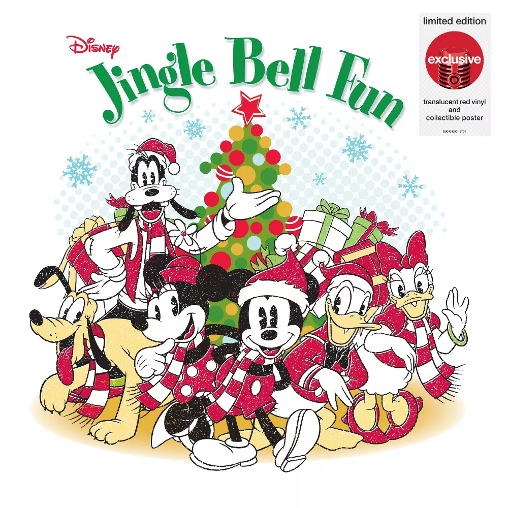 Various Artists Disney Jingle Bell Fun (Limited Edition, Translucent Red Colored Vinyl, Collectible Poster)