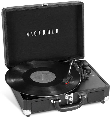 Victrola Victrola VSC-500BTC-BLK Vinyl Suitcase Record Player with Cassette (Black) (Large Item, Black, Built-In Speakers)