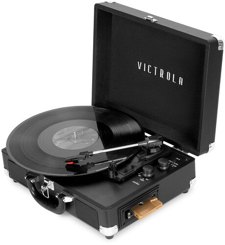 Victrola Victrola VSC-500BTC-BLK Vinyl Suitcase Record Player with Cassette (Black) (Large Item, Black, Built-In Speakers)