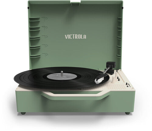Victrola Victrola VSC-725SB-BAS Re-Spin Sustainable Suitcase Record Player - Basil Green (Large Item, Bluetooth, Basil Green, Built-In Speakers)