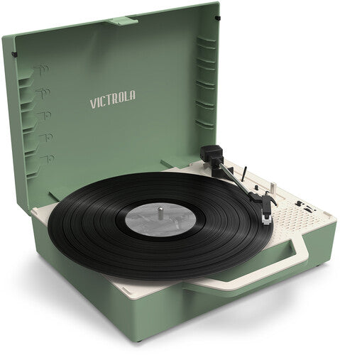Victrola Victrola VSC-725SB-BAS Re-Spin Sustainable Suitcase Record Player - Basil Green (Large Item, Bluetooth, Basil Green, Built-In Speakers)