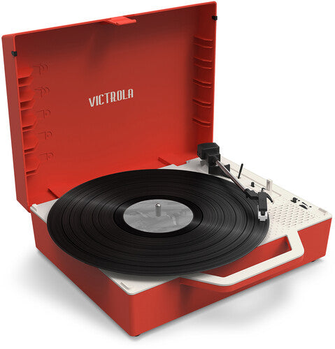 Victrola Victrola VSC-725SB-POR Re-Spin Sustainable Suitcase Record Player - Red (Large Item, Bluetooth, Red, Built-In Speakers)