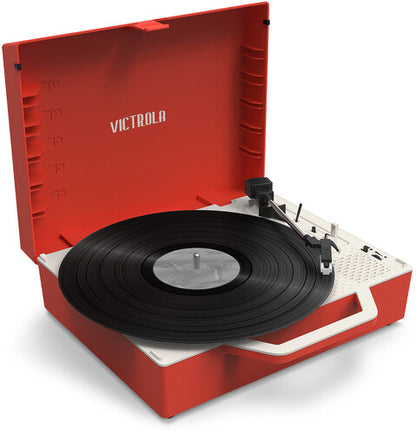Victrola Victrola VSC-725SB-POR Re-Spin Sustainable Suitcase Record Player - Red (Large Item, Bluetooth, Red, Built-In Speakers)