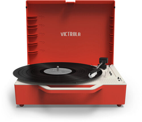 Victrola Victrola VSC-725SB-POR Re-Spin Sustainable Suitcase Record Player - Red (Large Item, Bluetooth, Red, Built-In Speakers)