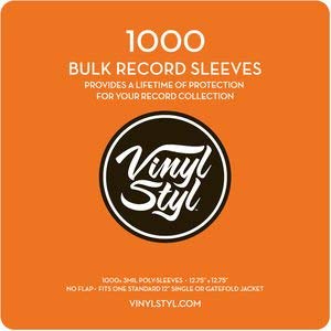 Vinyl Styl Vinyl Styl - 12.75" X 12.75" 3 Mil Protective Outer Record Sleeve 1000ct Bulk Pack