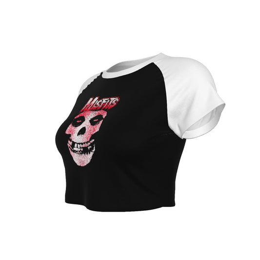 Yoycol Misfits Tagged Skull Women's Crop Top As Shown